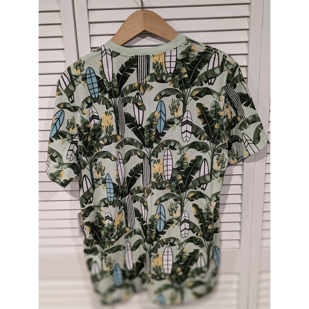 Free Planet Mens L Cotton‎ T-Shirt Palm Tree Graphic Pocket Surf Beach Vibes NWT - Picture 10 of 10